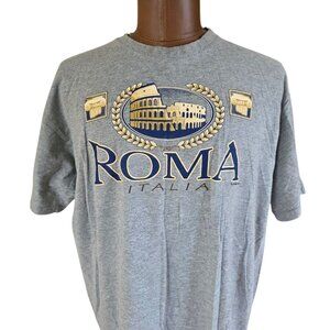 Vintage Rome Colosseum Travel Shirt Europe Gray Size XXL Air Wave